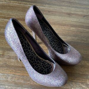 PINK GLITTER PUNK HIGH HEELS
